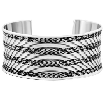 Bratara masiva Infinity Stripes din Argint 925