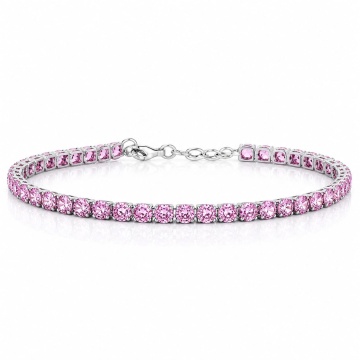Bratara Pink Ice tip Tennis din argint 925