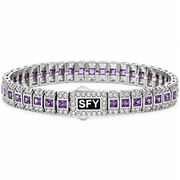Brățară Tennis SFY din Argint 925 cu Cristale Zirconia Mov