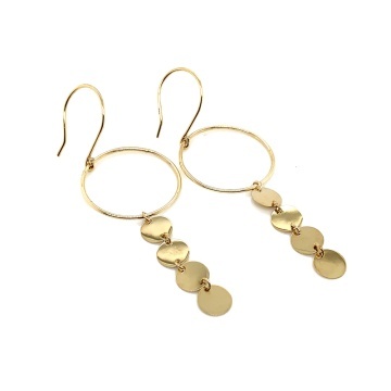 Cercei Aur 14K – Tortițe cu Patru Cercuri Delicate