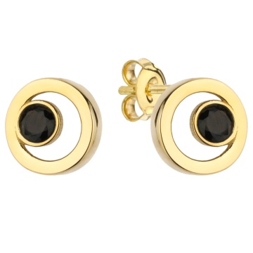 Cercei Aur 14k cu Cristale Negre