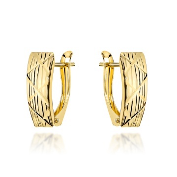 Cercei Aur 14K Cu Design Elegant și Finisaj Diamantat