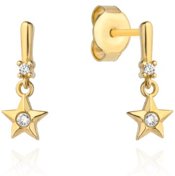 Cercei Aur 14k cu Stelute si Zirconii