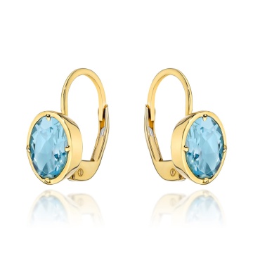Cercei Aur 14k cu Topaz Albastru