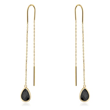 Cercei Aur 14k cu Zircon Negru