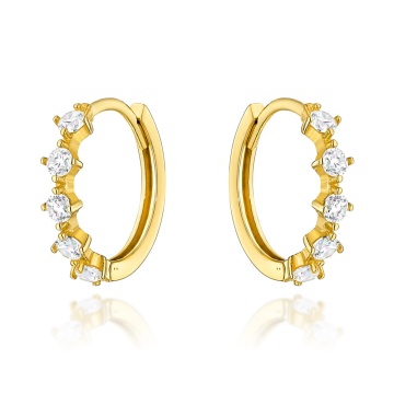 Cercei Aur 14k cu Zirconii Albe