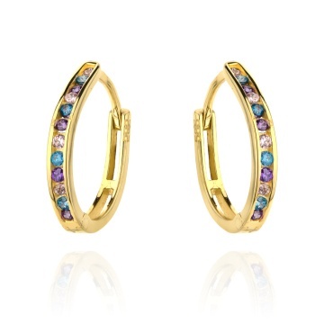 Cercei Aur 14k cu Zirconii Multicolore