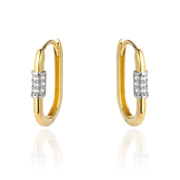 Cercei Aur 14K Rotunzi cu Zirconiu - Eleganță Subliniată