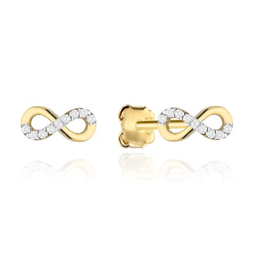 Cercei Aur 14K Semn Infinitului cu Zirconii - Eleganță Eternă