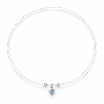 Choker reglabil fir transparent - Dark Blue Angel din Argint 925