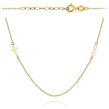 Colier Aur 14k cu Cruce si Infinit