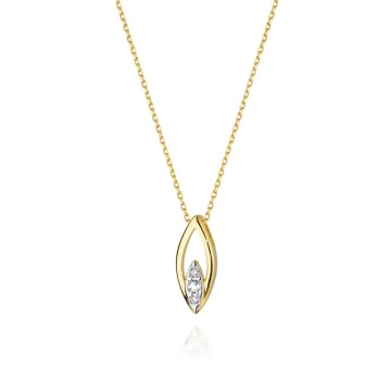Colier Aur 14K cu Diamante Naturale 0.08 ct