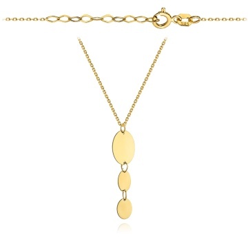 Colier cu Banuti Ovali- Aur 14k