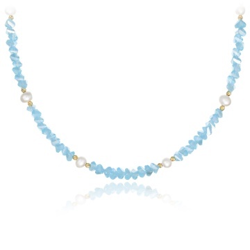 Colier Triangle Crystal Blue din AUR 14K