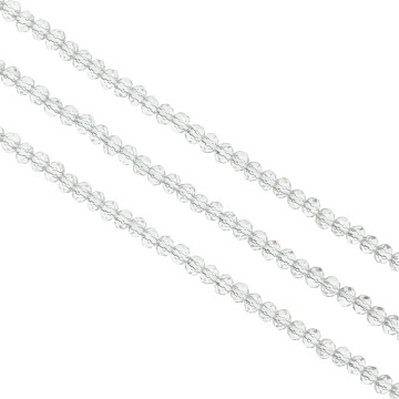 Cristale rondele fațetate de 4 mm - șirag aprox 130 bucăți - alb crystal transparent