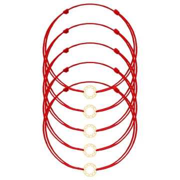 Engros Lot 5 brățări Disc cu Inimioare Clasic Collection din Aur 14K