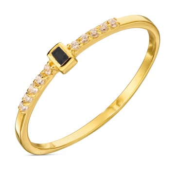 Inel Aur 14k cu Cristal Negru
