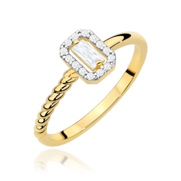 Inel Aur 14K cu Diamant Natural 0.13 ct