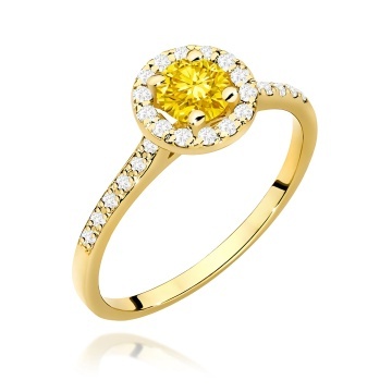 Inel Aur 14K cu Diamante Galbene de Laborator 0.74 ct