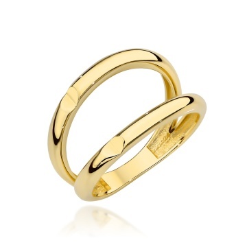 Inel Aur 14K Dublu cu Striatii Decorative