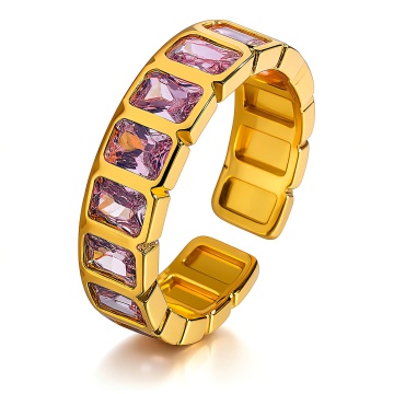 Inel Bliss Pink din inox placat cu aur 18K