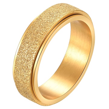 Inel tip Verigheta Antistres din Inox placat cu AUR 18K M8/57