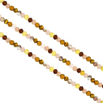 Mix cristale rondele 4mm multicolor chocolate ~ aprox 410 buc