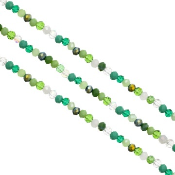 Mix cristale rondele 4mm multicolor verde ~ aprox 410 buc