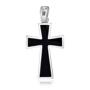 Pandantiv Black Faith din argint 925 si email 3.10g