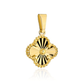 Pandantiv din aur trifoi cu diamante 10mm