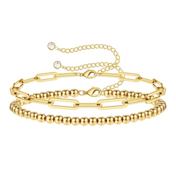 Set 2 Bratari Intense din Inox placata cu AUR 18K
