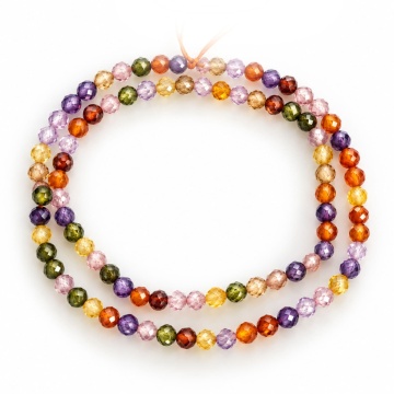 Șirag Zircon natural fațetat multicolor