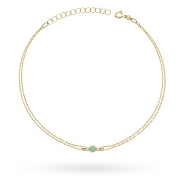 Bratara Aur 14K cu Smarald 0.15 ct si Diamante Naturale 0.03 ct