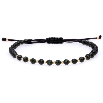 Brățara cu Green Goldstone si 10 bilute din Aur 14K