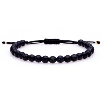 Brățara cu snur reglabil si Purple Goldstone 6mm