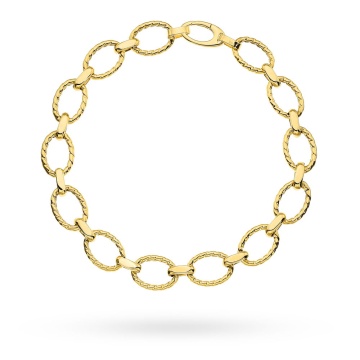 Bratara de aur 14k cu ovale decorate impletite
