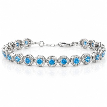 Bratara din Argint Angel Collection - Light Blue Edition