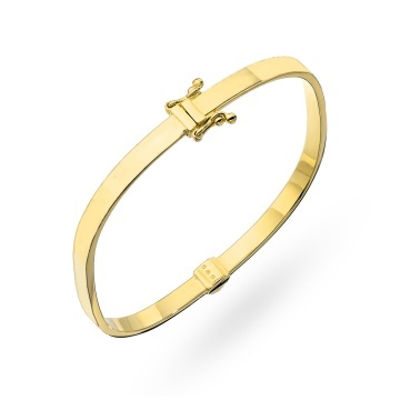 Brățară Fixă Din Aur 14K Dreptunghiulară Netedă
