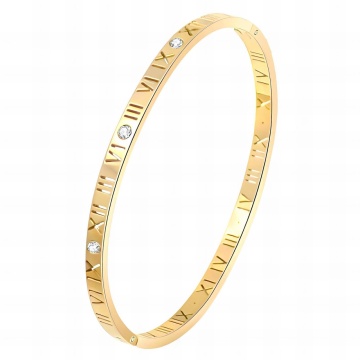 Bratara Fixa Timeless 2 din Inox placata cu AUR 18K
