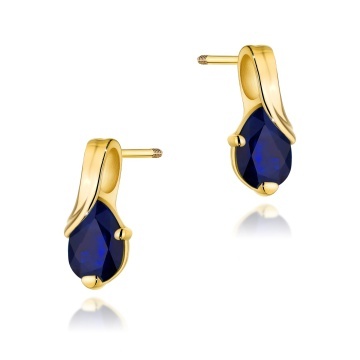 Cercei Aur 14K cu Safir 0.60 ct Filet cu Protectie