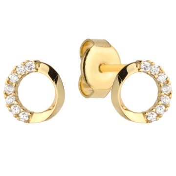 Cercei Aur 14k cu Zirconii Albe