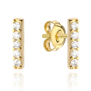Cercei Aur 14k cu Zirconii Albe