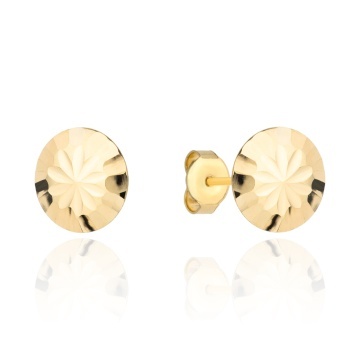 Cercei Aur Galben 14K, Model Rotund, Super Ușori, 6mm