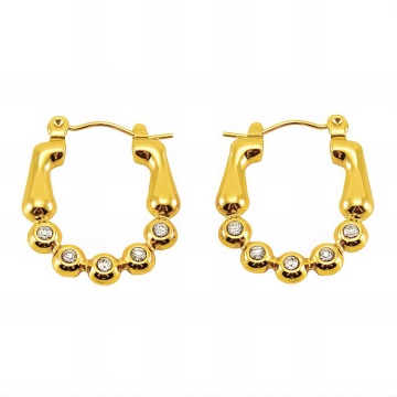 Cercei Dessy Crystal din Inox placati cu AUR 18K