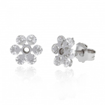 Cercei din argint Snow Flakes Crystal