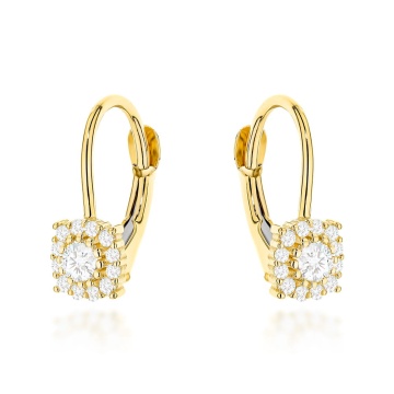 Cercei Din Aur 14K Cu Cristale Zirconia Și Închidere Engleză