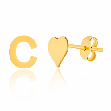 Cercei Heart & Letter din AUR 14K