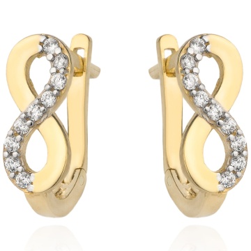 Cercei Infinit Aur 14K cu Zirconiu