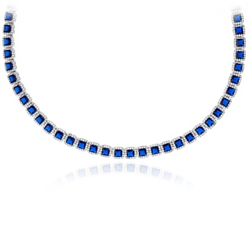 Colier Angel Cubic Collection din argint 925 cu cristale - Blue Edition