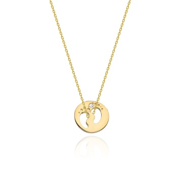 Colier Aur 14K cu Diamant Natural 0.01 ct